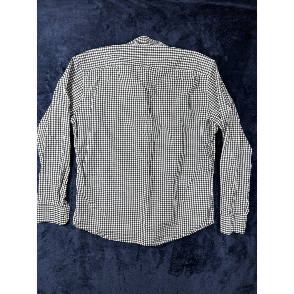 UNTUCKit Shirt Men's L Navy Blue Gingham Check Cotton Plaid Long‎ Sleeve - Picture 2 of 9